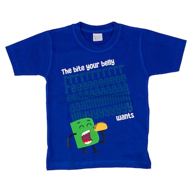 Bright Bites Blue Tshirt,  4-5 Years, Extra Small