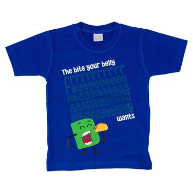 Bright Bites Blue Tshirt, 8-9 Years, Medium