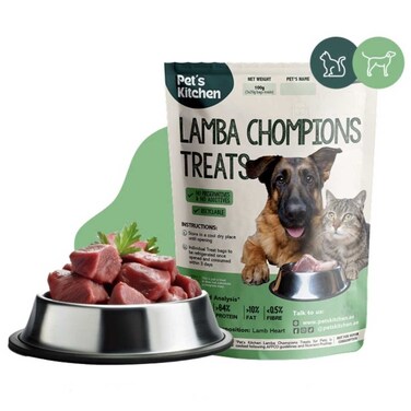 Pet's Kitchen Lamba Chompions Treats for Dogs and Cats, 100g