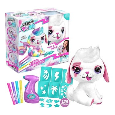 كانال تويز مجموعة أدوات الرسم بالبخاخ على شكل جرو قطيفة مناسبة للأطفال من عمر 6 سنوات فما فوق.