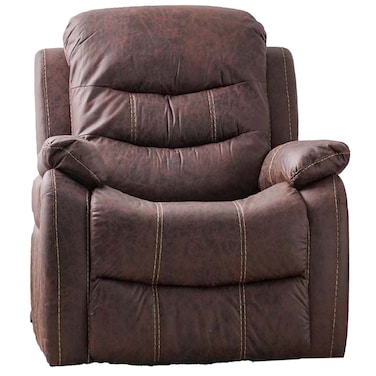 أدريك كرسي استرخاء يدوي من الجلد الصناعي بمقعد واحد - بني