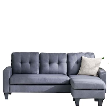 ديكاتو أريكة زاوية قابلة للعكس من القماش - رمادي داكن