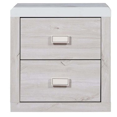 تيسلي طاولة جانبية بدرجين - أبيض