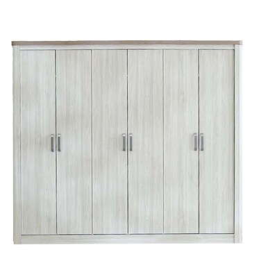 أوليفوس خزانة ملابس  بستة أبواب - رمادي فاتح/بلوط