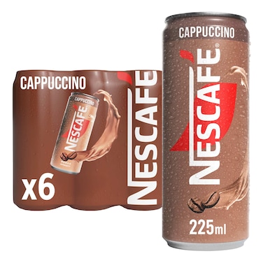 Nescafe Cappuccino Iced Coffee On-The-Go Can, 225ml Pack of 6