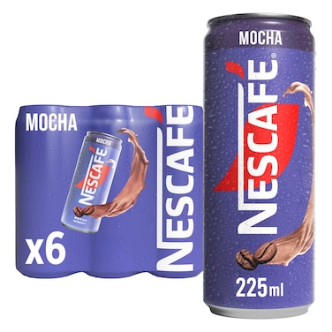 Nescafe Mocha Iced Coffee On-The-Go Can, 225ml Pack of 6