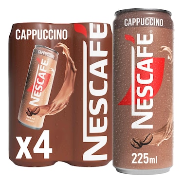 Nescafe Cappuccino Iced Coffee On-The-Go Can, 225ml Pack of 4