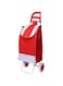 Hardify Foldable Shopping Trolley, Portable Shopping Cart, Grocery Cart, Shopping Cart with Wheels, Lightweight Shopping Bag (Red)