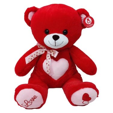 Cuddles Bear with Heart, Red, 40cm