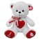 Cuddles Bear with Heart, White, 40cm