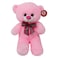 Cuddles Bear with Silk Bow, Pink, 38cm