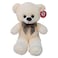 Cuddles Bear with Silk Bow, Off White, 38cm