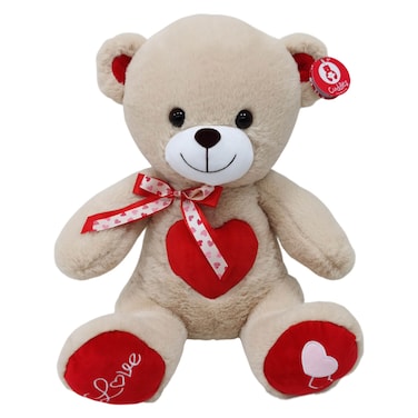 Cuddles Bear with Heart, Brown, 40cm