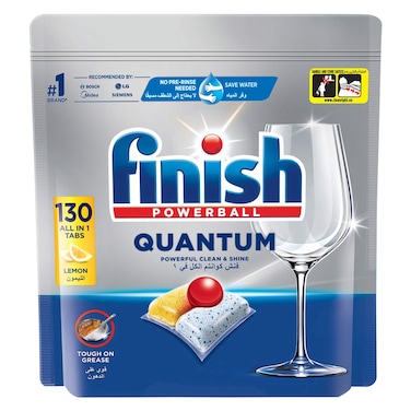 Finish Quantum All-in-1 Dishwasher Powerball, Lemon, 130 Tabs