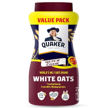 Quaker White Oats, Jar, 1kg