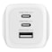 Belkin 2 USB Type C and 1 USB Type A Port GaN Charger, White, 70W