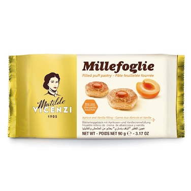 فيسينزي ميلفوجلي معجنات نفخة بالمشمش والفانيليا، 90 غرام