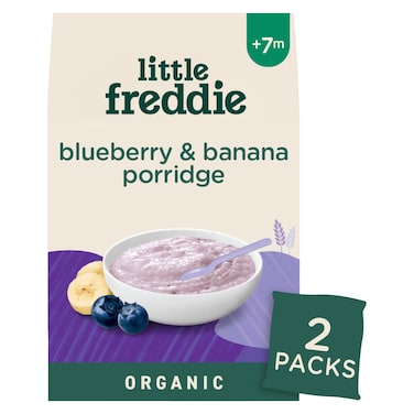 ليتل فريدي حبوب طعام الأطفال عضوية عصيدة التوت والموز للأطفال من عمر 7 أشهر فما فوق 160 غرام