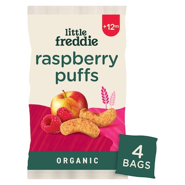 Little Freddie Organic Baby Food Snack, Raspberry Puffs, +12m, 44g