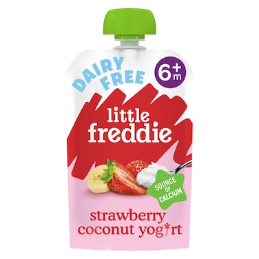 Little Freddie Organic Baby Food Pouch, Dairy Free Strawberry Yoghurt, +6m, 90g