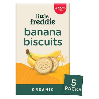 Little Freddie Organic Baby Food Snack, Banana Biscuits, +12m, 100g