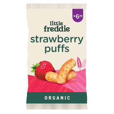 Little Freddie Organic Baby Food Snack, Strawberry Puffs, +6m, 25g