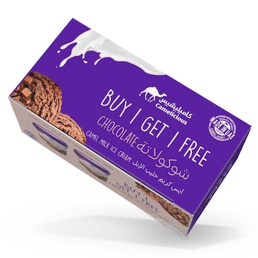 Camelicious Premium Camel Milk Ice Cream Assorted Flavours Mini Cups, 125ml Pack of 2