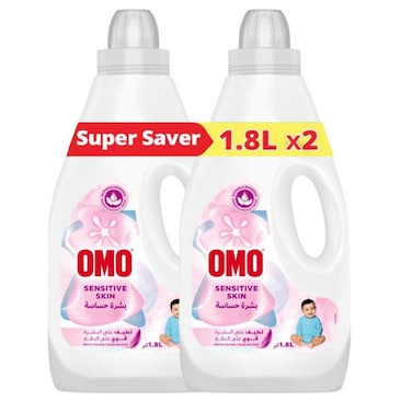 سائل أومو للغسيل، سنسيتيف، ١.٨ لتر x ٢
