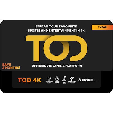 TOD TV 4K Subscription Renewal 12 Months UAE, ESD