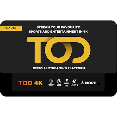 TOD TV 4K Subscription Renewal 1 Month UAE, ESD