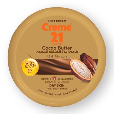 Cr&egrave;me 21 Face &amp; Body Cream, Cocoa Butter Soft Cream, 150ml