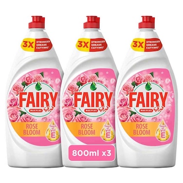 Fairy Max Plus Dishwashing Liquid Rose Bloom, 800ml, Pack of 3