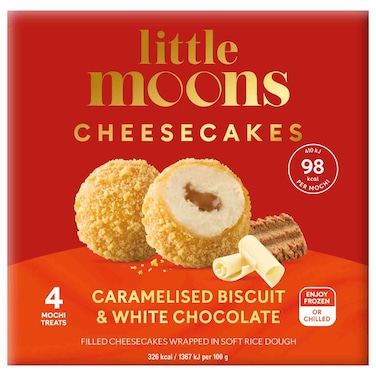 Little Moons Caramelised Biscuit &amp; White Chocolate Cheesecake Mochi, 120g