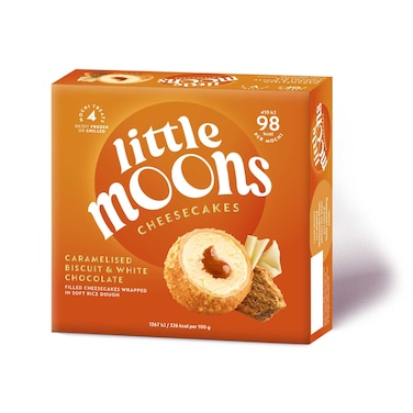 Little Moons Caramelised Biscuit &amp; White Chocolate Cheesecake Mochi, 120g