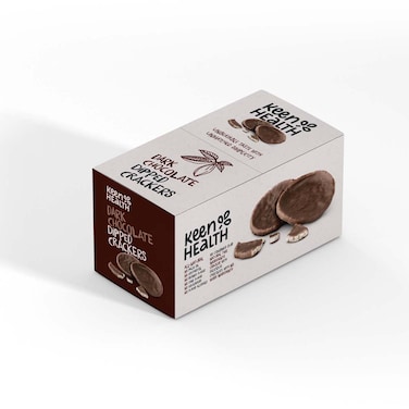 Keen Health Dark Chocolate Dipped Crackers, 9g Pack of 18