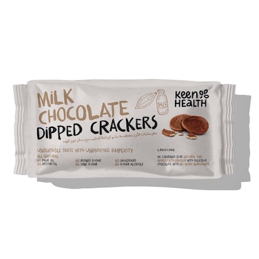 Keen Health Milk Chocolate Dipped Crackers, 54g