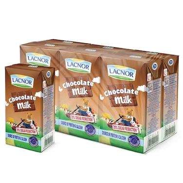Lacnor Full Cream Chocolate Milk, 125ml Pack of 6