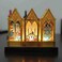 Golden Silver Ramadan Decorative Lantern Trio with Illuminated Panels
