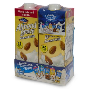 Blue Diamond Almonds Unsweetened Vanilla Almond Milk, Barista Blend, 1L Pack of 2