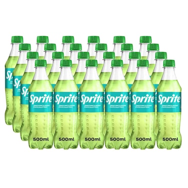 Sprite Carbonated Soft Drink, Lemon &amp; Mint, PET  500ml Pack of 24