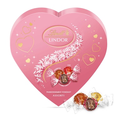 Lindt Lindor Assorted Milk Chocolate, Assorted Flavor Chocolate Gift Box, 160g