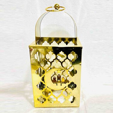 Decorative Metal Lantern F0012345S, Gold Finish