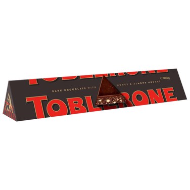 Toblerone Dark Chocolate with Honey &amp; Almond Nougat Bar, 360g