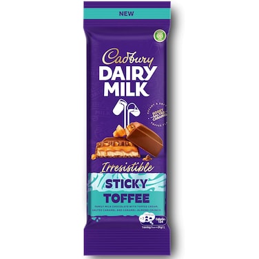 Cadbury Dairy Milk Irresistible Sticky Toffee Chocolate Bar, 102g