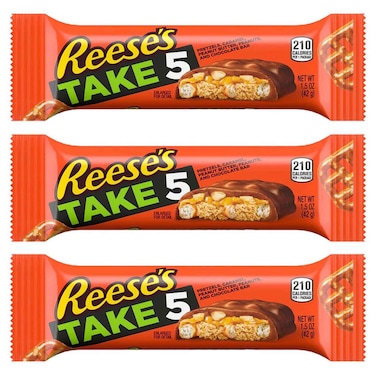 Reese&rsquo;s Take 5 Crunchy Chocolate Bar, 43g Pack of 3