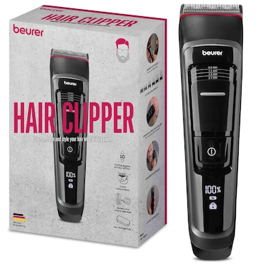 Beurer 6-Piece Hair Clipper With Led Display, Black