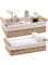 SLEEPHEAD&reg;Round Paper Rope Storage Basket Wicker Baskets for Organizing with Handle Decorative Storage Bins for Countertop Toilet Paper Basket for Toilet Tank Top Small Baskets Set (Set of 2,Beige)