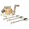Ajooba Metal Camel Spoon Holder Set, Silver and Gold