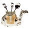 Ajooba Metal Camel Spoon Holder Set, Silver and Gold