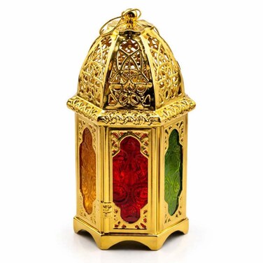 Luxury Gold LED Lantern, AD32435-P